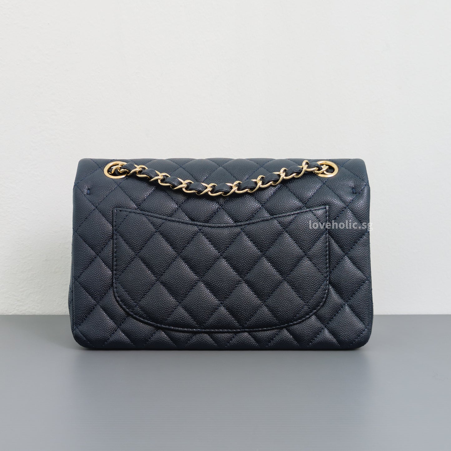 Chanel Classic Flap Small | 18B Midnight Blue Caviar Gold Hardware-back
