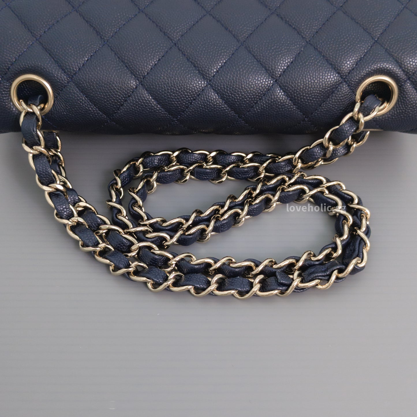 Classic Flap Small | 18B Midnight Blue Caviar Light Gold Hardware