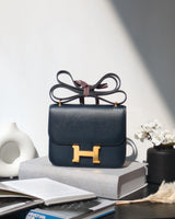 Hermes Constance 18 Mini | 76 Indigo Blue Epsom Gold Hardware-front