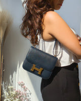 Hermes Constance 18 Mini | 76 Indigo Blue Epsom Gold Hardware-model