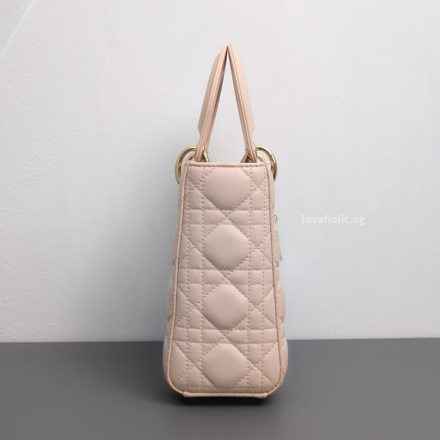 Dior My ABC Lady Dior Small | Powder Pink Lambskin Light Gold Hardware-side