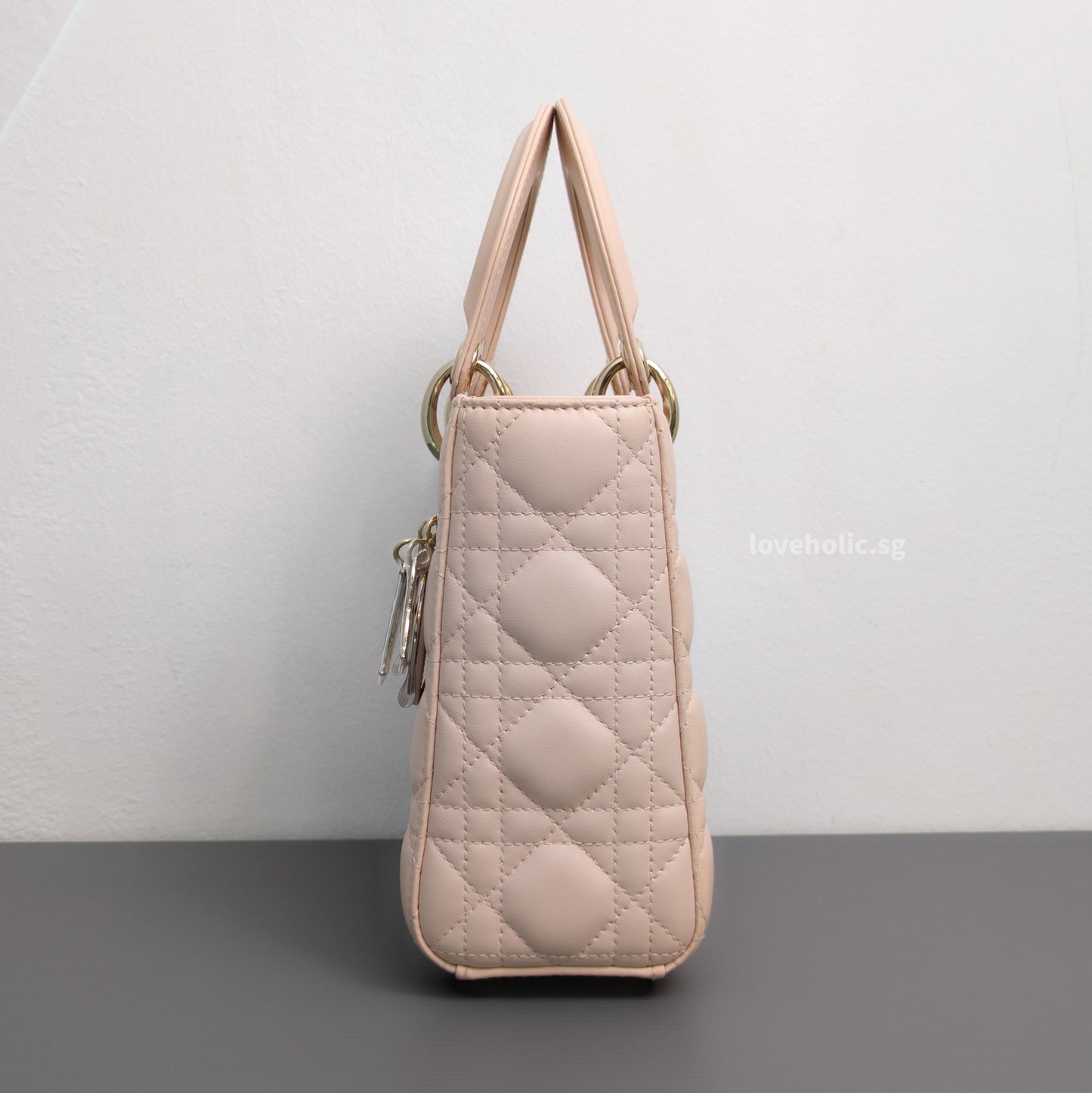Dior My ABC Lady Dior Small | Powder Pink Lambskin Light Gold Hardware-details
