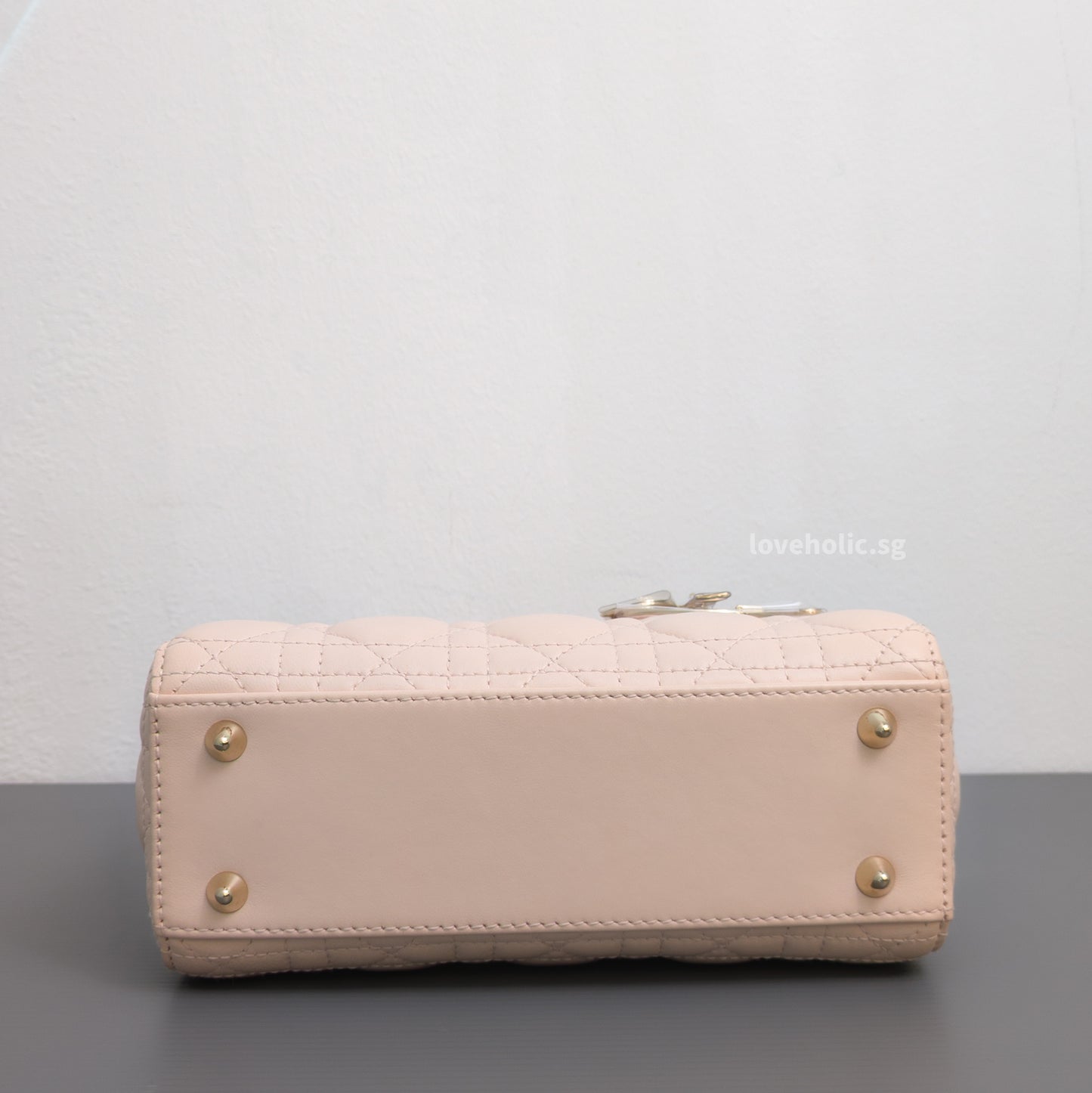 Dior My ABC Lady Dior Small | Powder Pink Lambskin Light Gold Hardware-details