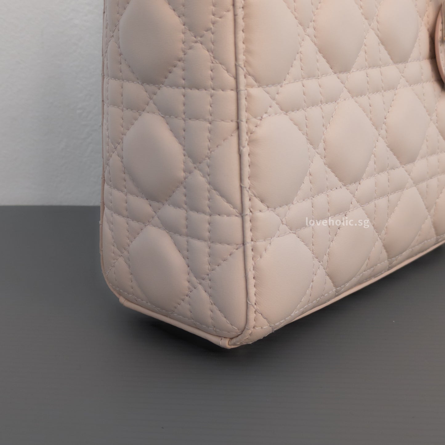 Dior My ABC Lady Dior Small | Powder Pink Lambskin Light Gold Hardware-details