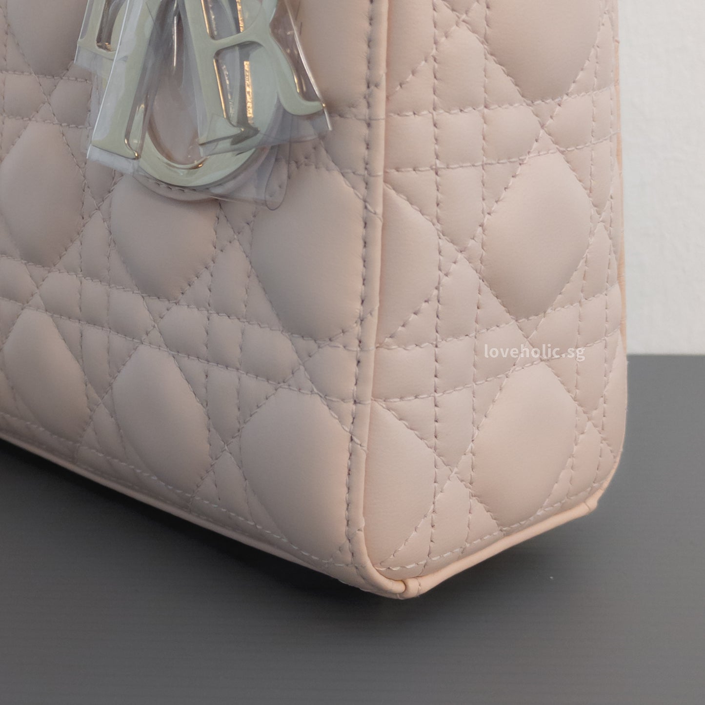 Dior My ABC Lady Dior Small | Powder Pink Lambskin Light Gold Hardware-details