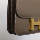 Hermes Constance Mini 18 | Etoupe Epsom Gold Hardware-details