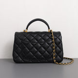 Chanel Mini Rectangle with Top Handle 21S Black Caviar Gold Hardware-back