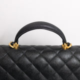 Chanel Mini Rectangle with Top Handle 21S Black Caviar Gold Hardware-details
