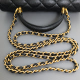 Chanel Mini Rectangle with Top Handle 21S Black Caviar Gold Hardware-details