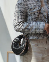 Chanel Half Moon Hobo Bag 23P Black Lambskin Light Gold Hardware-model