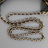 Chanel Half Moon Hobo Bag 23P Black Lambskin Light Gold Hardware-details