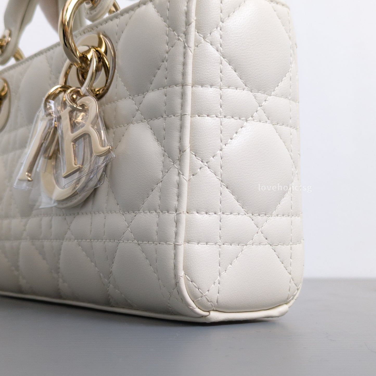 Dior Lady D-Joy Small | Latte Lambskin Light Gold Hardware-details
