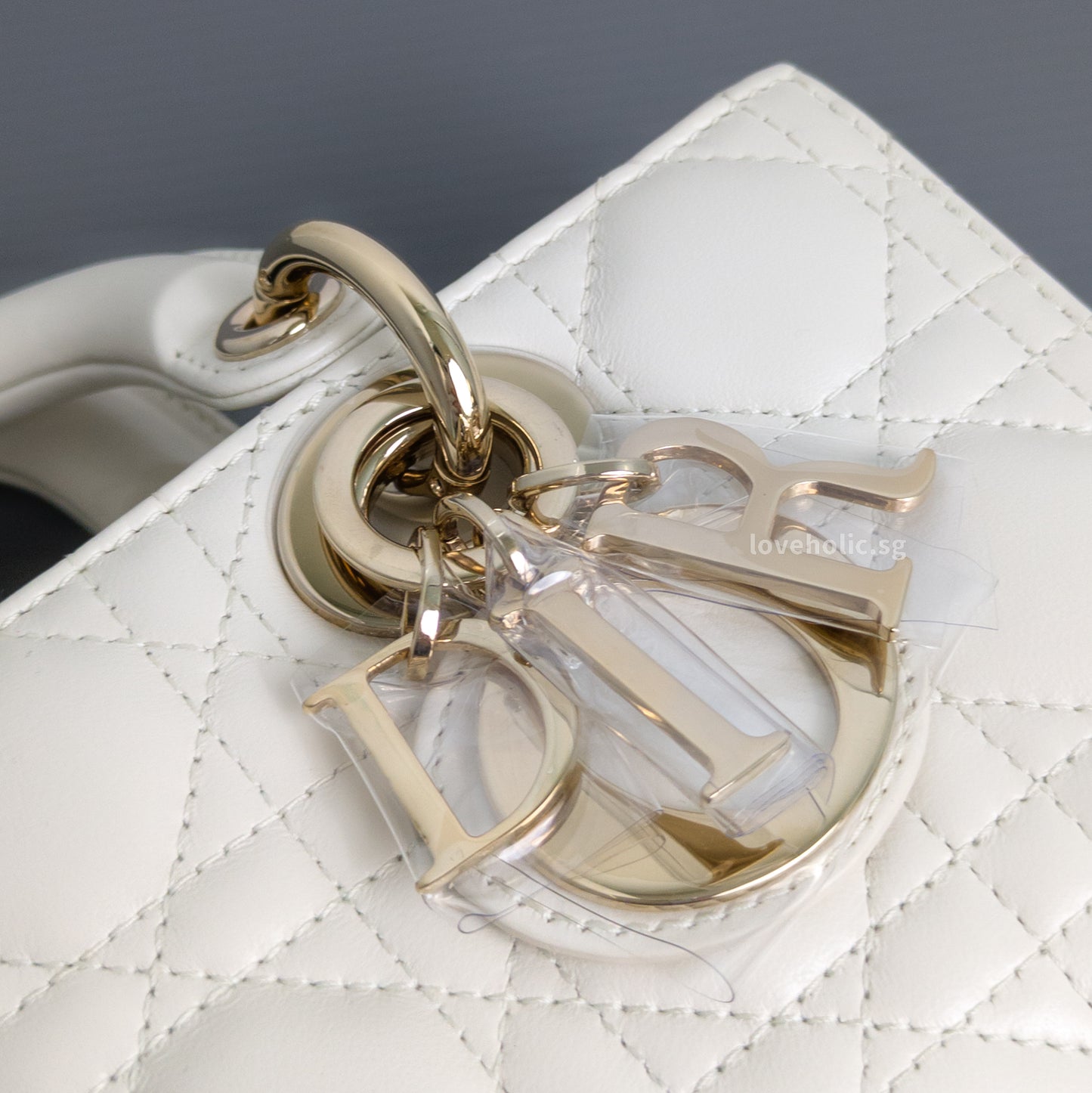 Dior Lady D-Joy Small | Latte Lambskin Light Gold Hardware-details