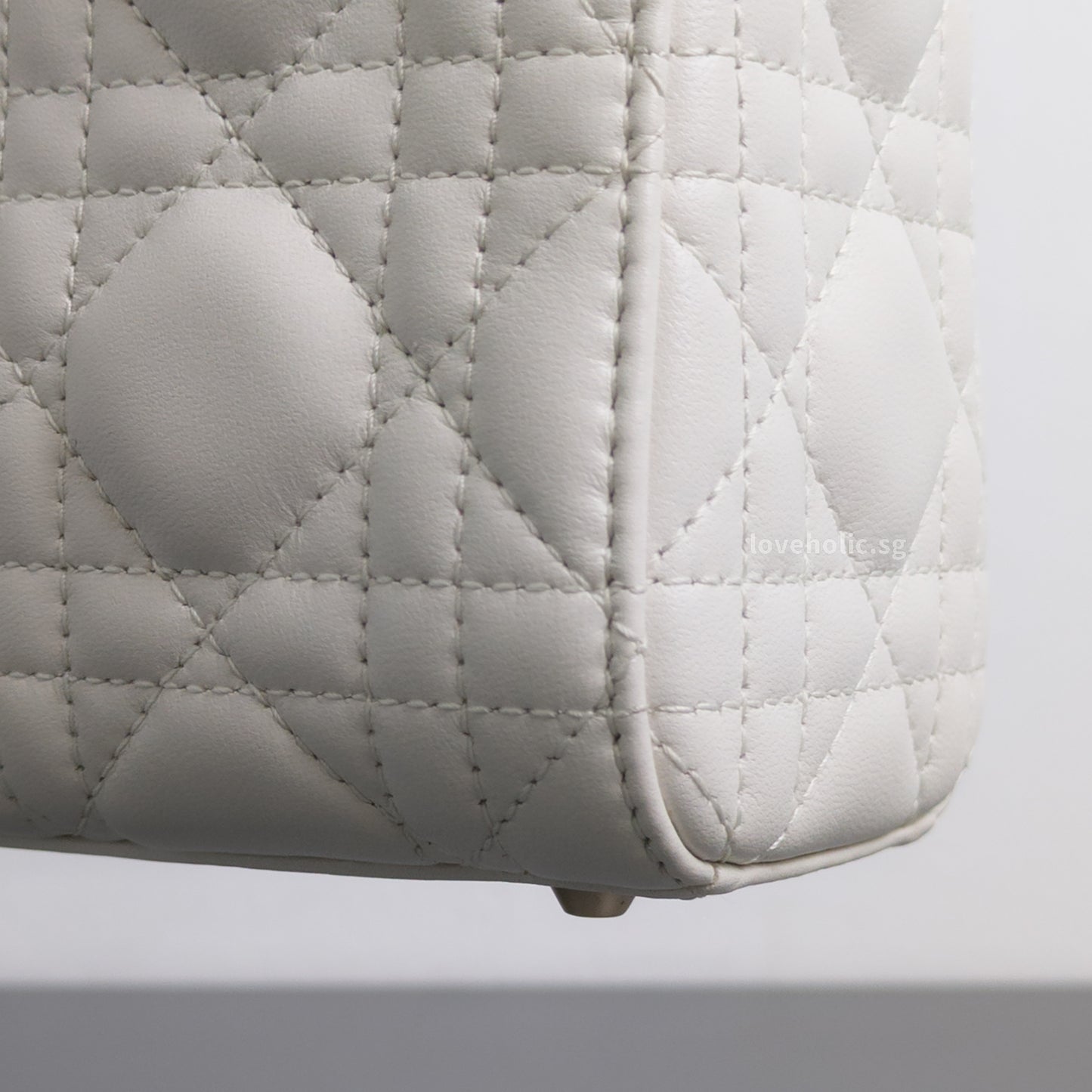 Dior Lady Dior Mini | Latte Lambskin Light Gold Hardware-details