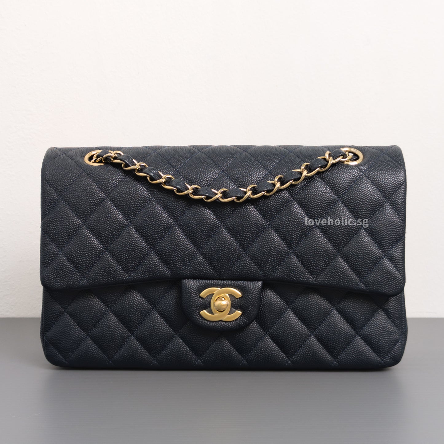 Chanel Classic Flap Medium | Midnight Blue Caviar Light Gold Hardware-back
