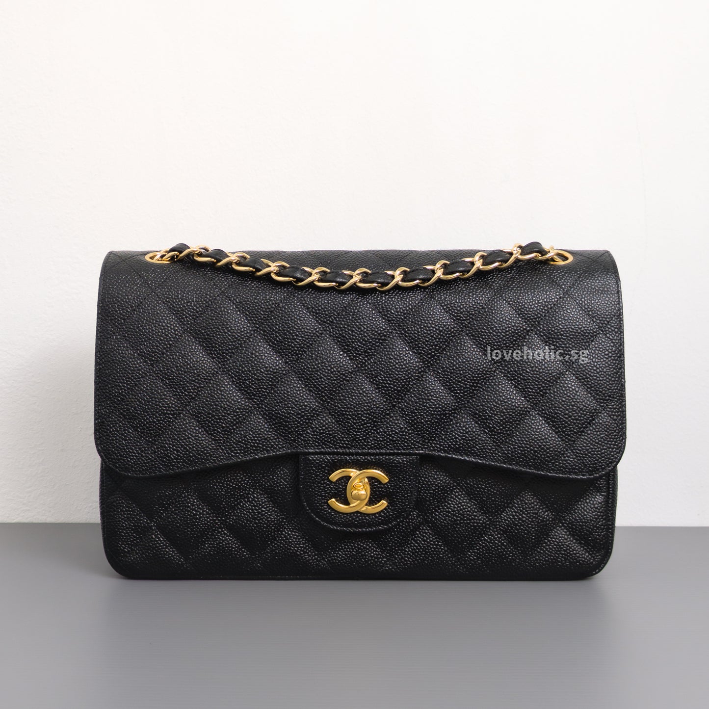 Chanel Classic Flap Jumbo | Black Caviar Gold Hardware-back