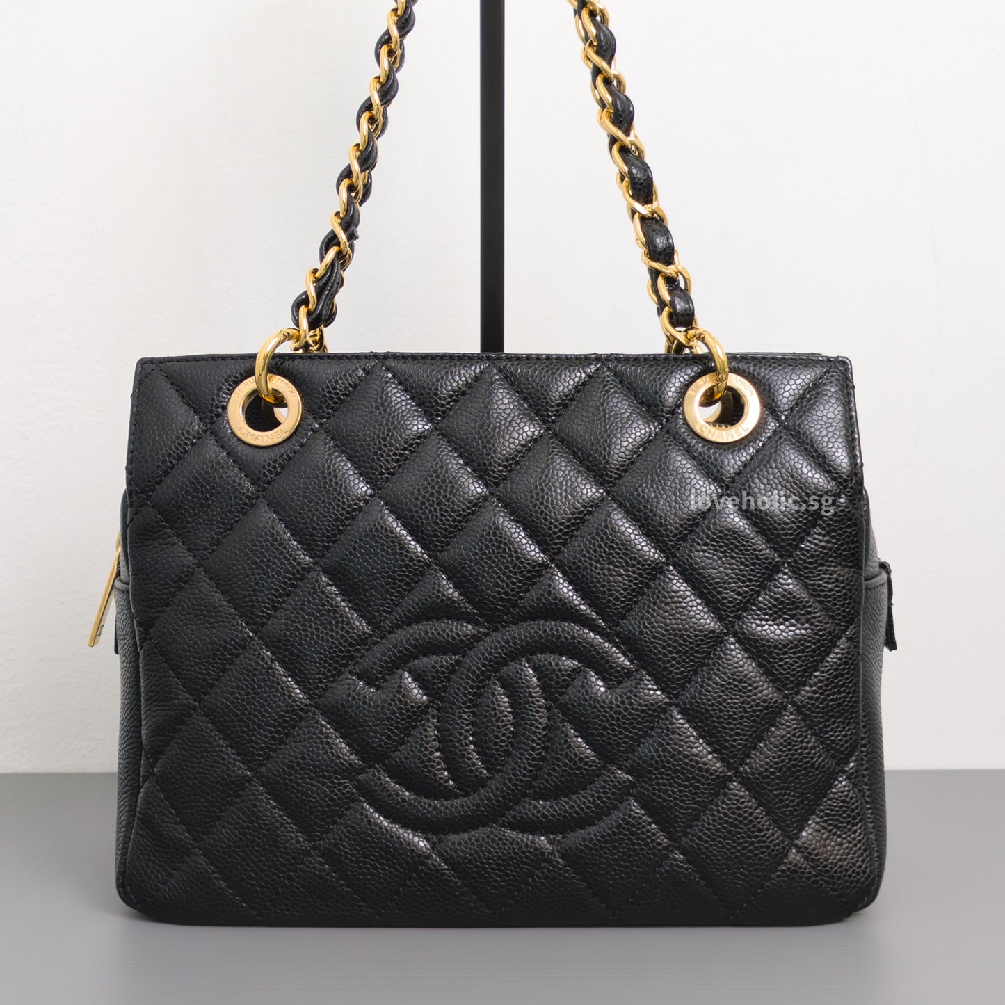 Chanel PTT Petite Timeless Tote Black Caviar Gold Hardware-front1