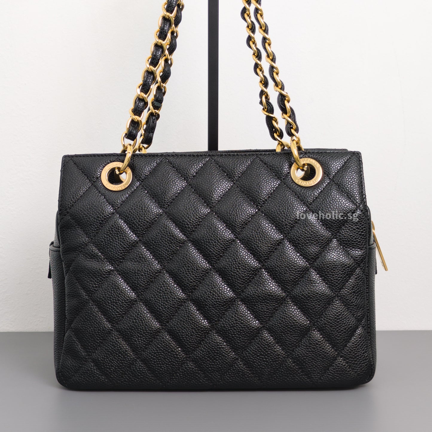 Chanel PTT Petite Timeless Tote Black Caviar Gold Hardware-back
