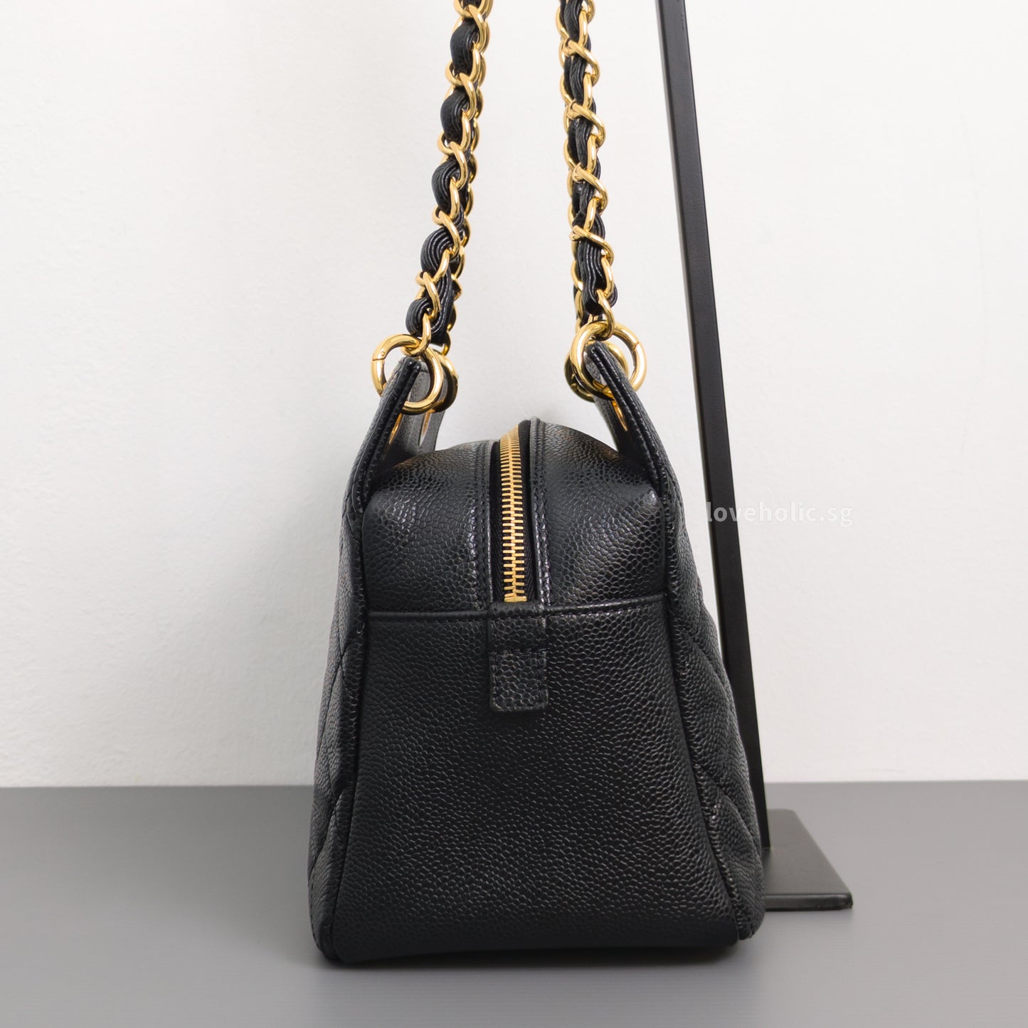 Chanel PTT Petite Timeless Tote Black Caviar Gold Hardware-side