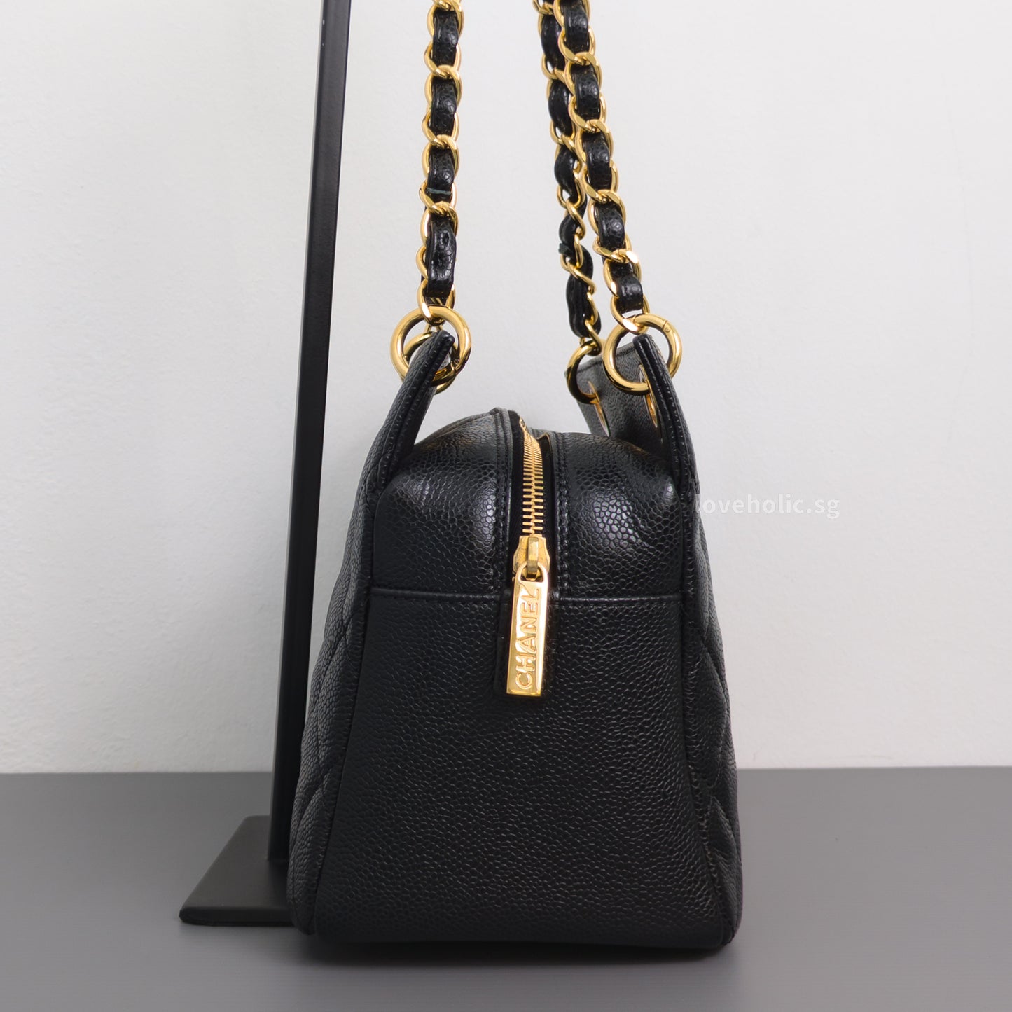 Chanel PTT Petite Timeless Tote Black Caviar Gold Hardware-details