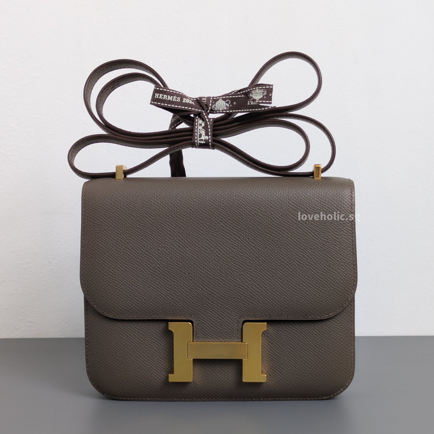 Hermes Constance 18 Mini | Etain Epsom Gold Hardware-front1