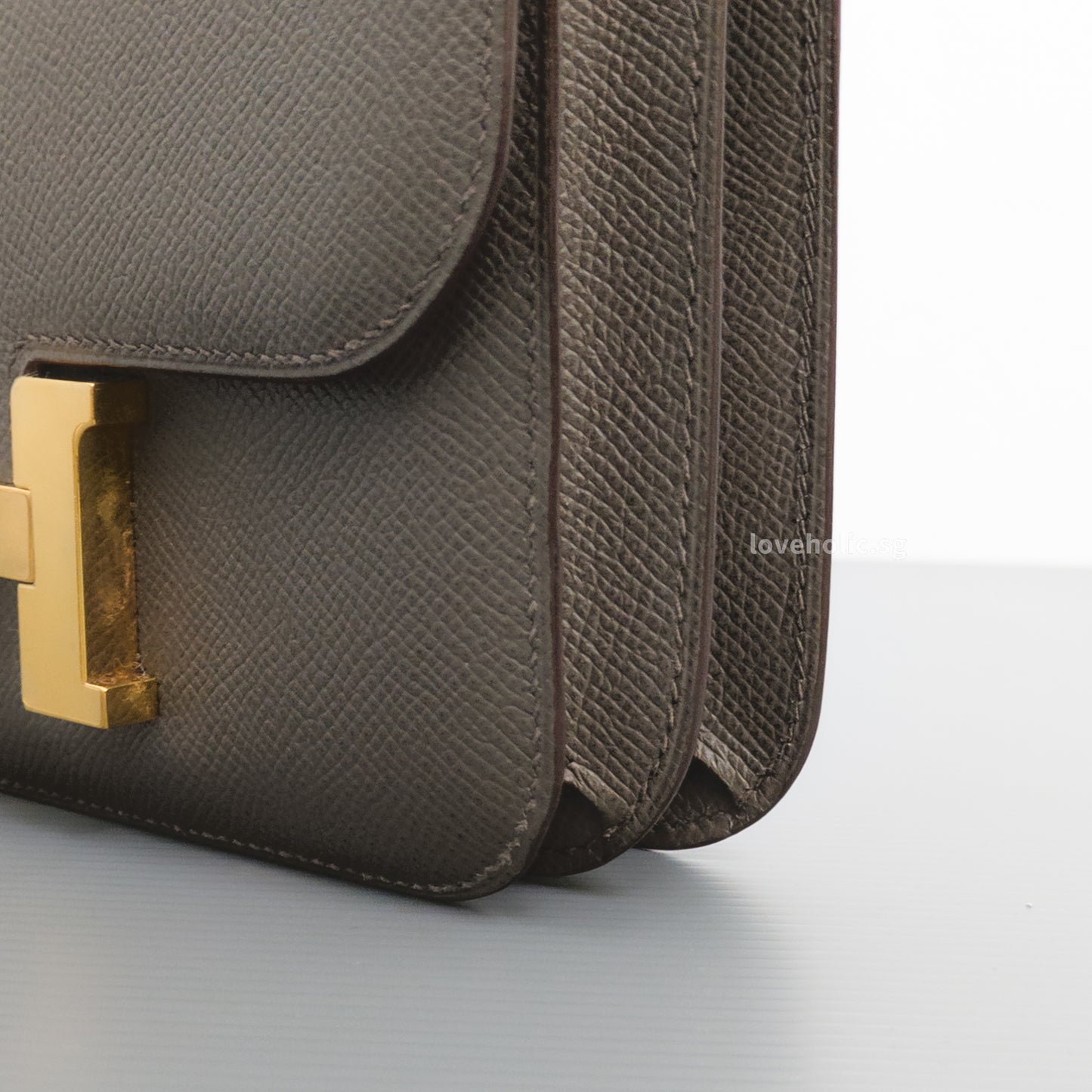 Hermes Constance 18 Mini | Etain Epsom Gold Hardware-details