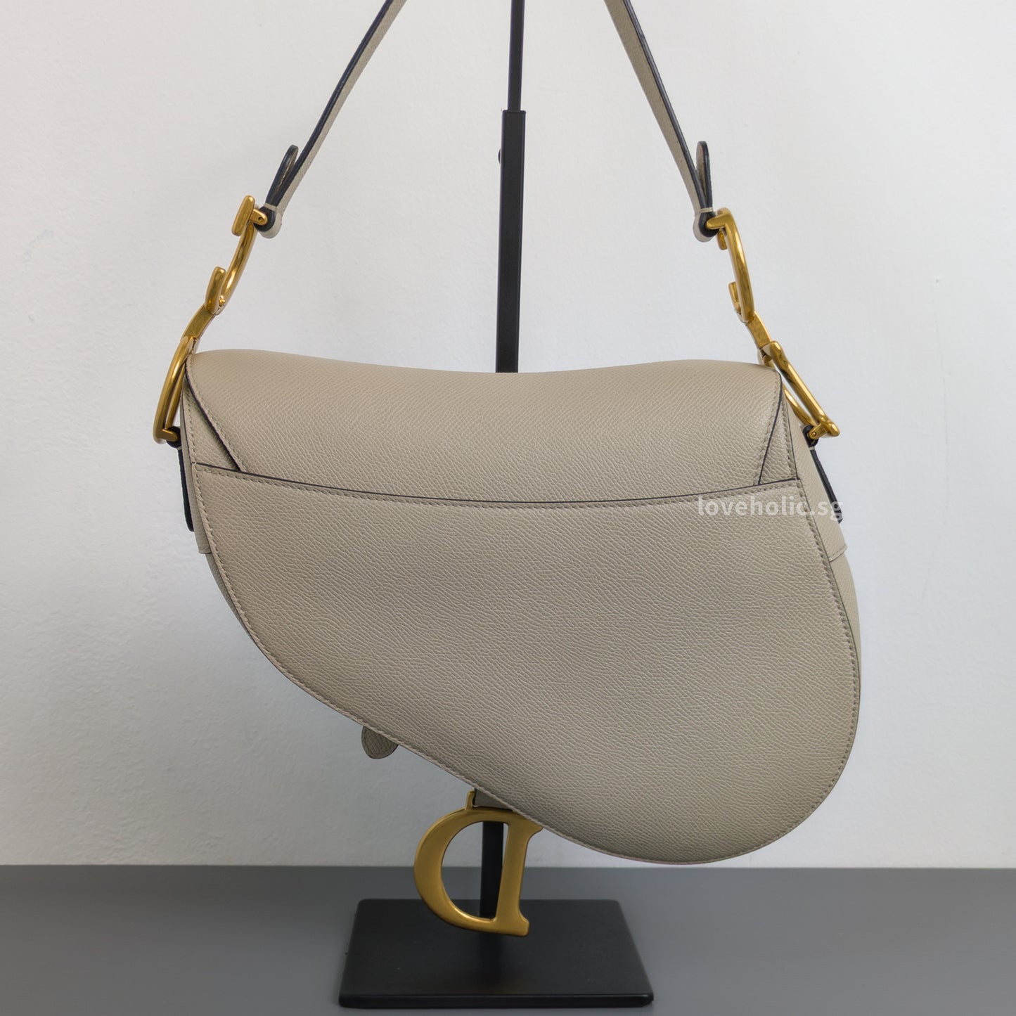 Dior Saddle Beige Grained Calfskin Brushed Gold Hardware-back