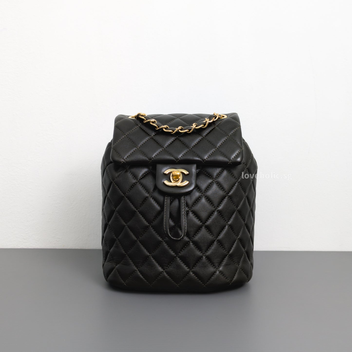 Chanel Urban Spirit Backpack Mini | Black Lambskin Gold Hardware-front1