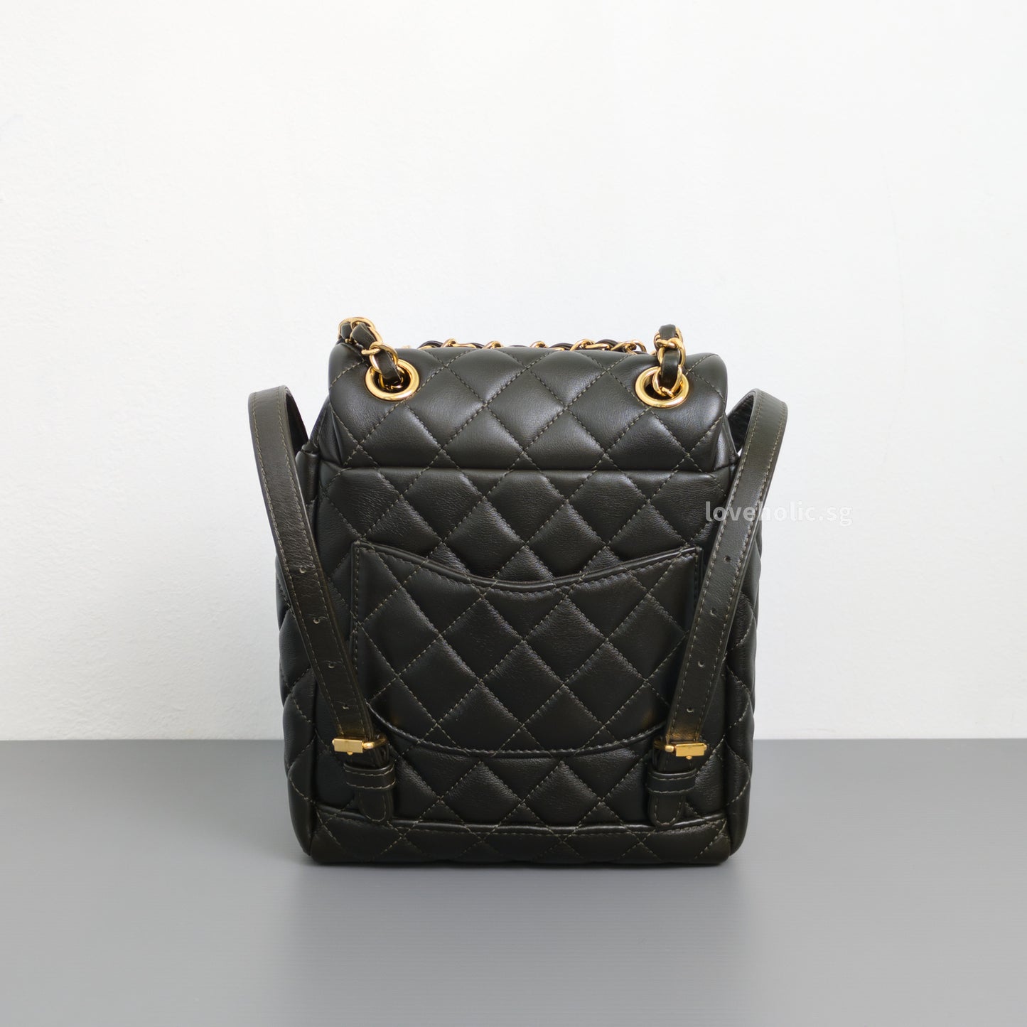 Chanel Urban Spirit Backpack Mini | Black Lambskin Gold Hardware-back