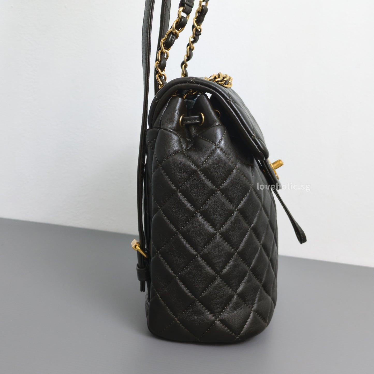 Chanel Urban Spirit Backpack Mini | Black Lambskin Gold Hardware-details