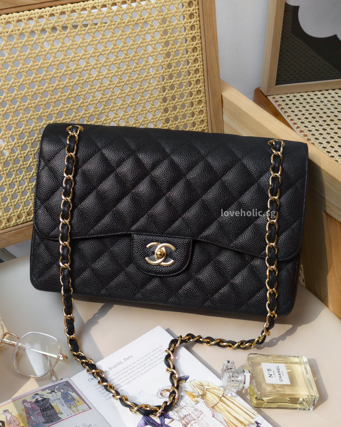 Classic Flap Jumbo | Black Caviar Gold Hardware