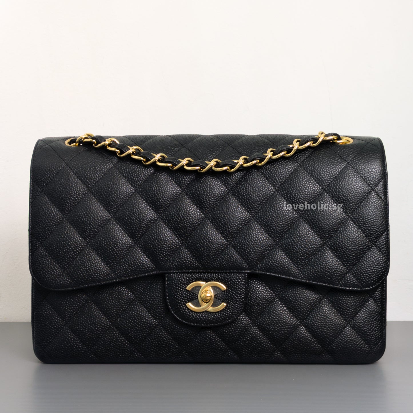 Classic Flap Jumbo | Black Caviar Gold Hardware