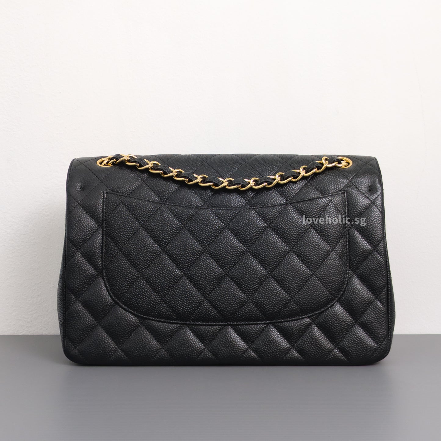 Chanel Classic Flap Jumbo | Black Caviar Gold Hardware-back