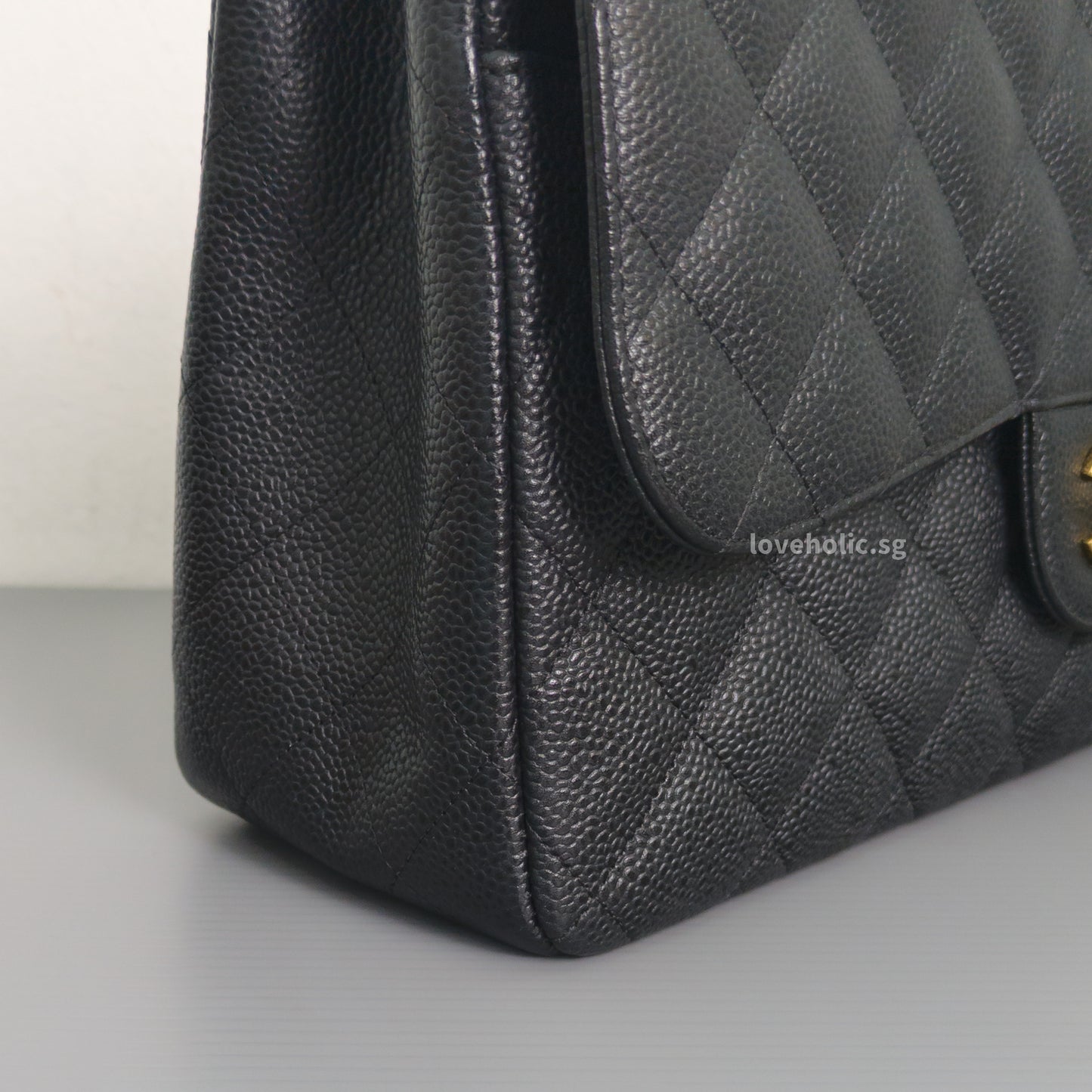 Classic Flap Jumbo | Black Caviar Gold Hardware