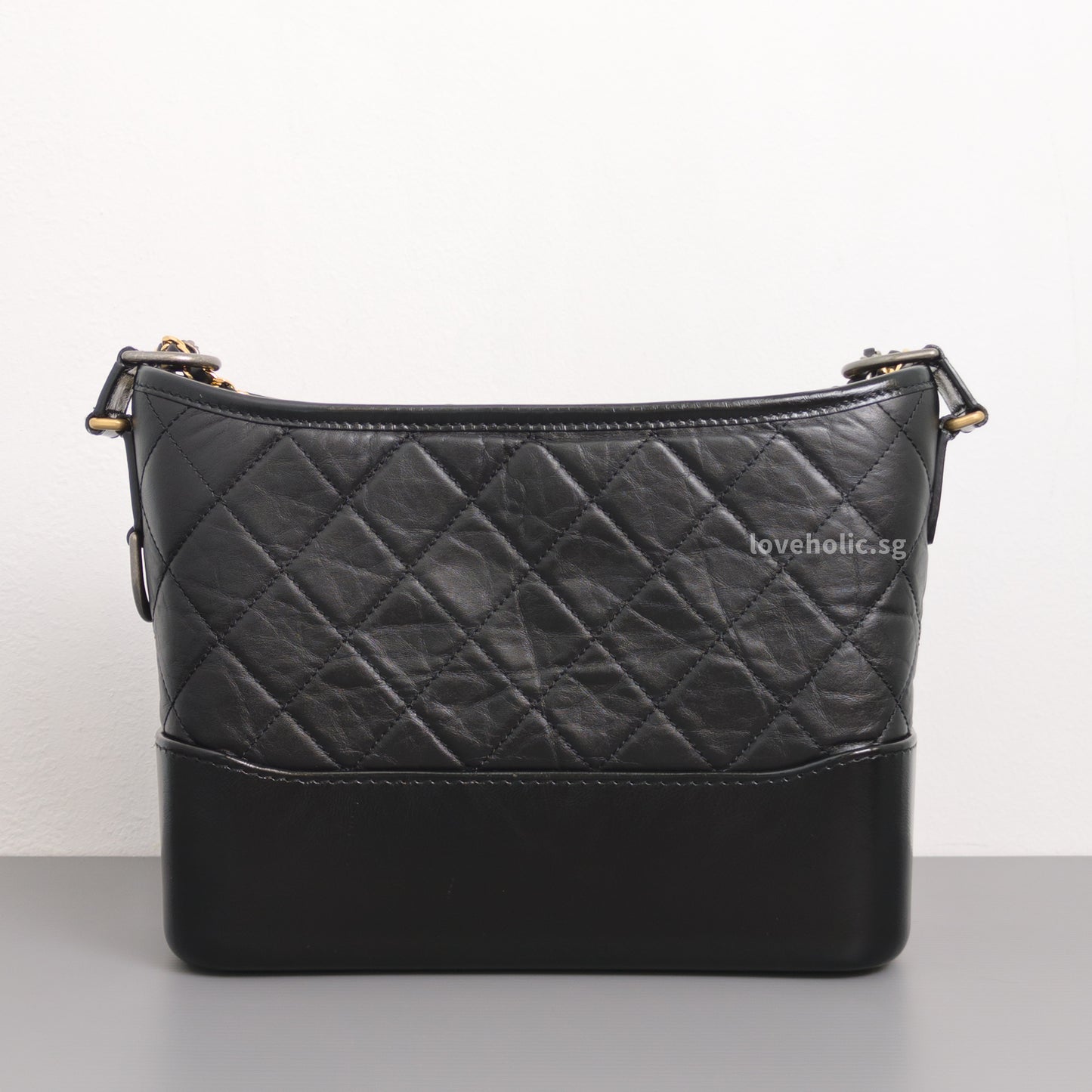 Chanel Gabrielle Hobo Small | Black Calfskin Gold/Silver Hardware-front1