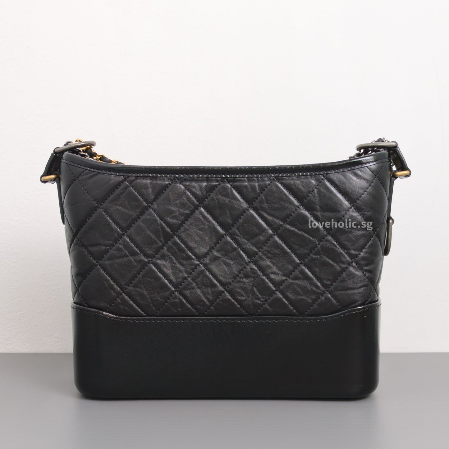 Chanel Gabrielle Hobo Small | Black Calfskin Gold/Silver Hardware-back