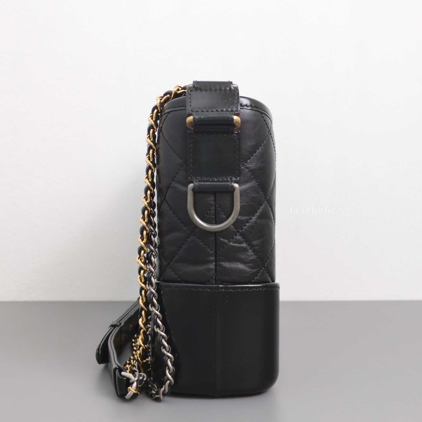 Chanel Gabrielle Hobo Small | Black Calfskin Gold/Silver Hardware-side
