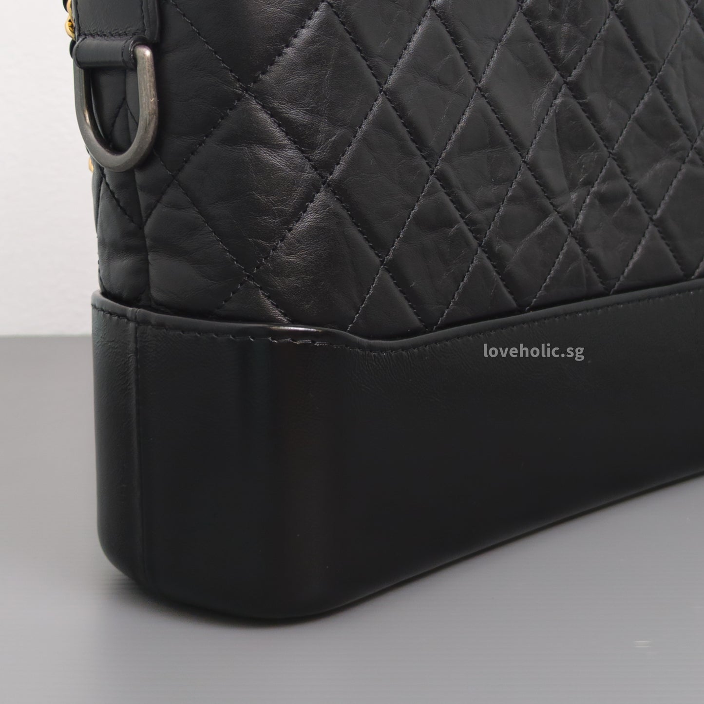 Chanel Gabrielle Hobo Small | Black Calfskin Gold/Silver Hardware-details