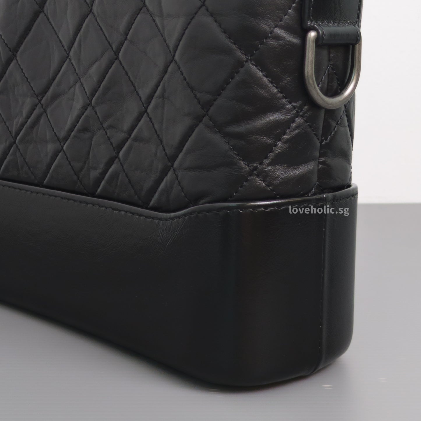 Chanel Gabrielle Hobo Small | Black Calfskin Gold/Silver Hardware-details