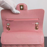 Chanel Classic Flap Small | 19S Iridescent Sakura Pink Caviar Light Gold Hardware-details