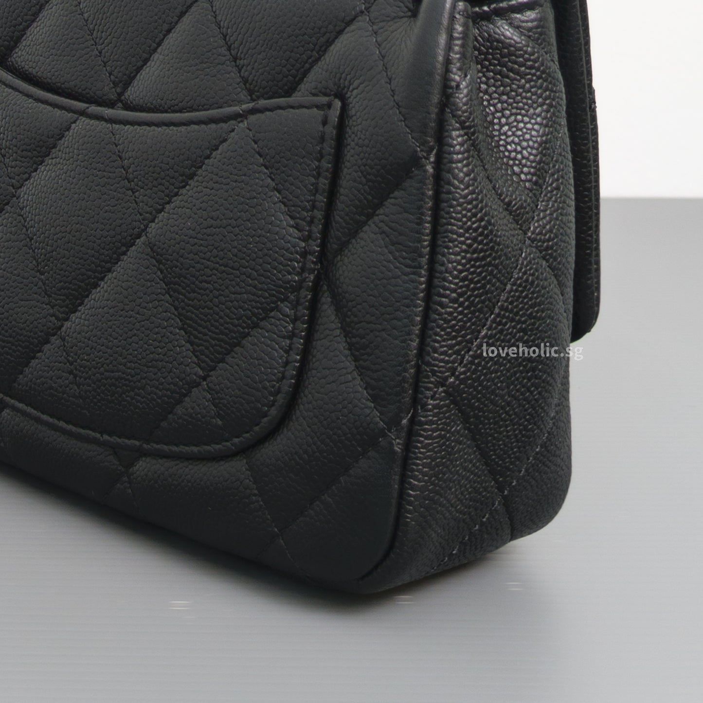 Chanel Flap Bag 23P Mini Heart Crush | Black Caviar Brushed Gold Hardware-details