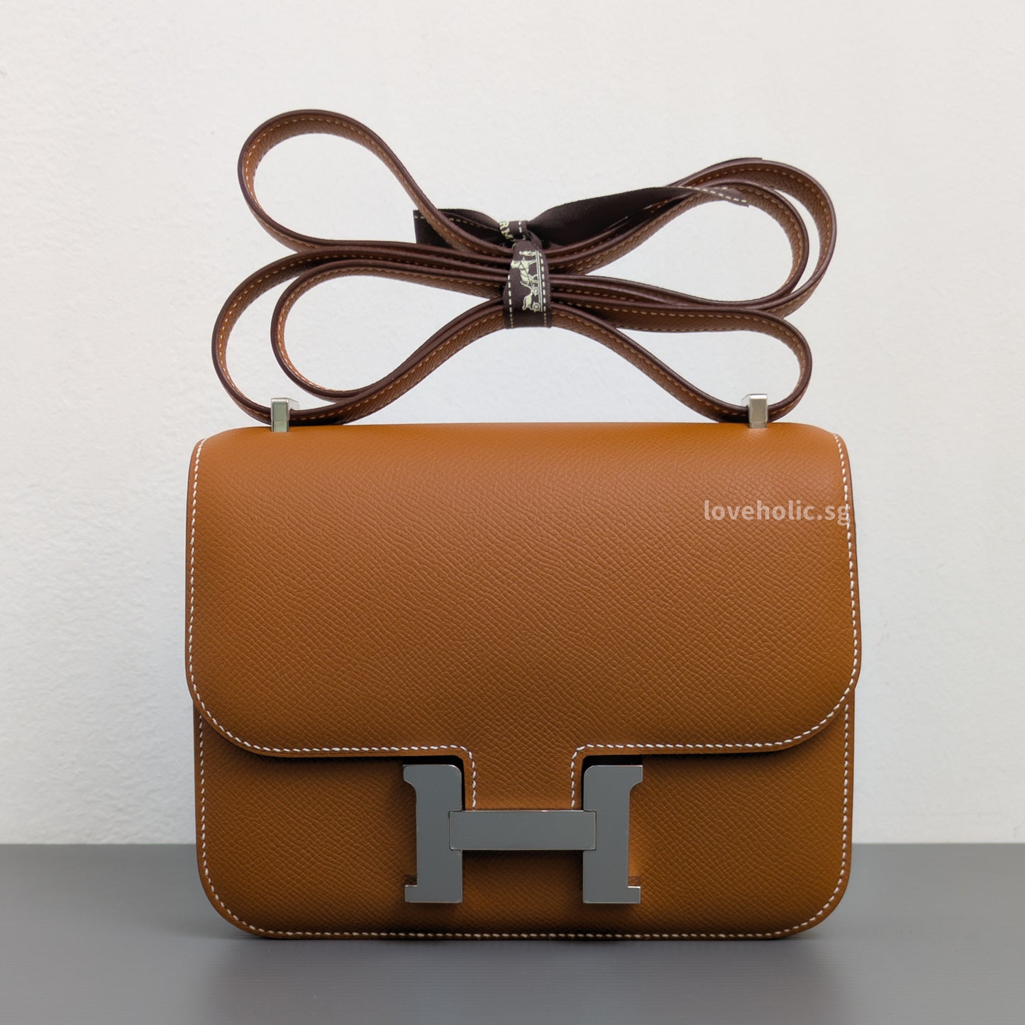 Hermes Constance 18 Mini | Gold Epsom Palladium Hardware-front1