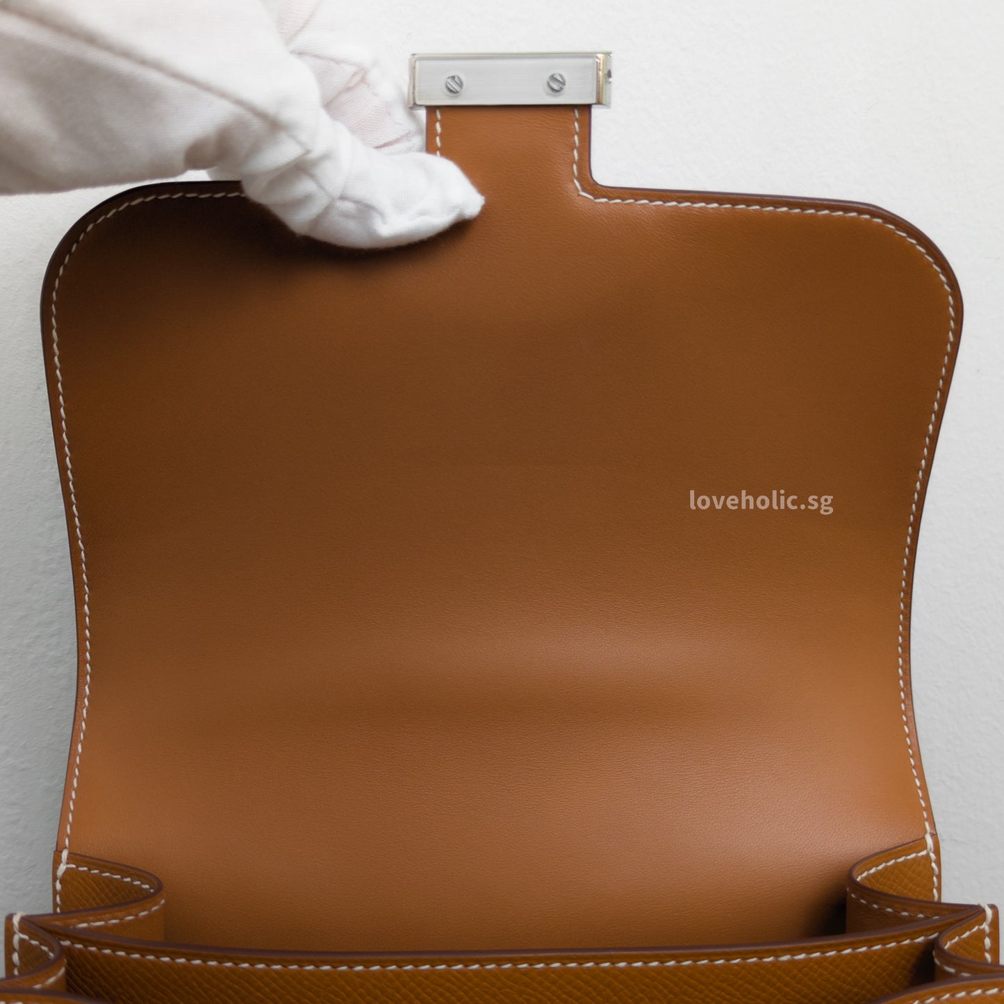 Hermes Constance 18 Mini | Gold Epsom Palladium Hardware-details