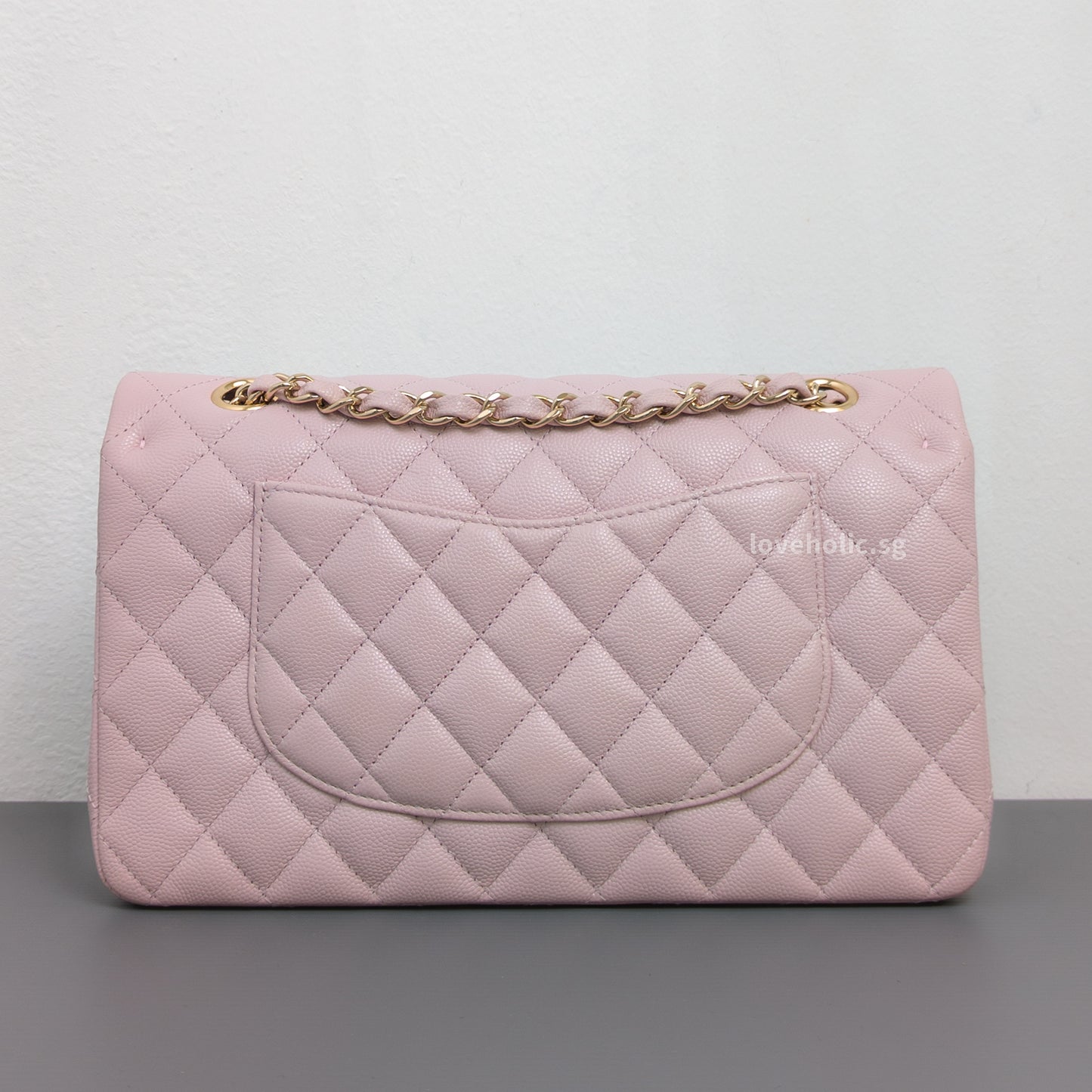 Chanel Classic Flap Medium | 21C Rose Claire Caviar Light Gold Hardware-back