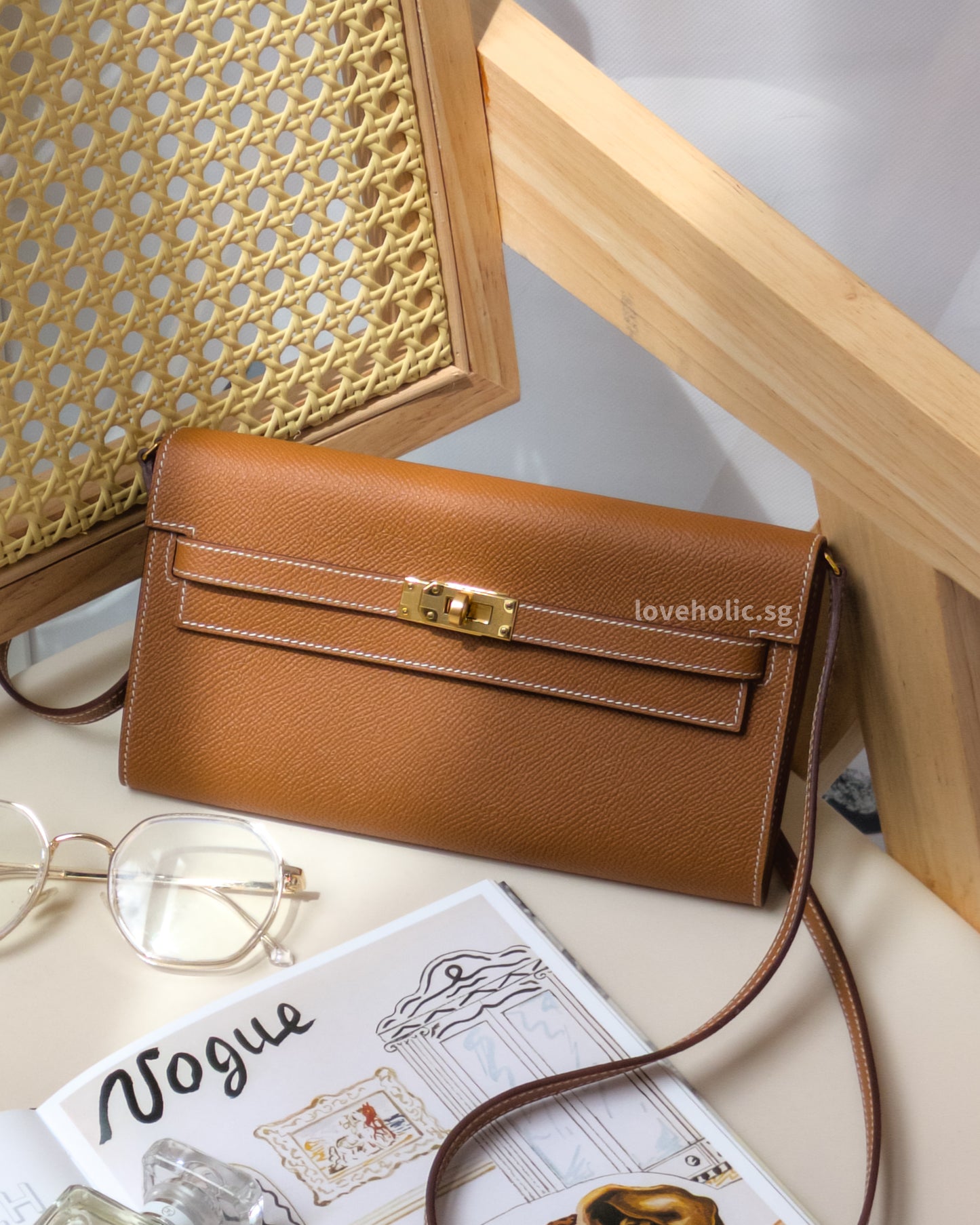 Hermes Kelly To Go Gold Epsom Gold Hardware-front