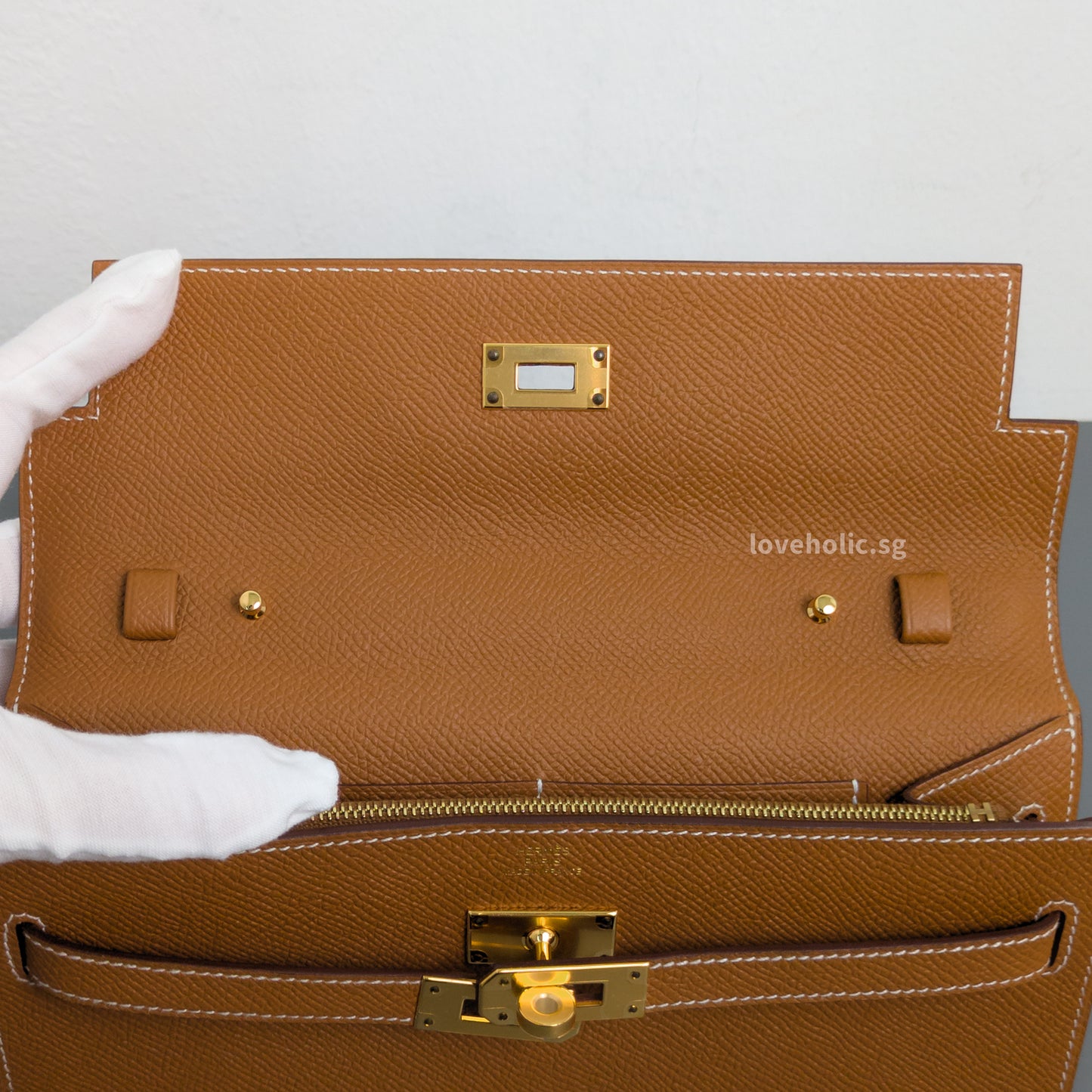 Hermes Kelly To Go Gold Epsom Gold Hardware-details