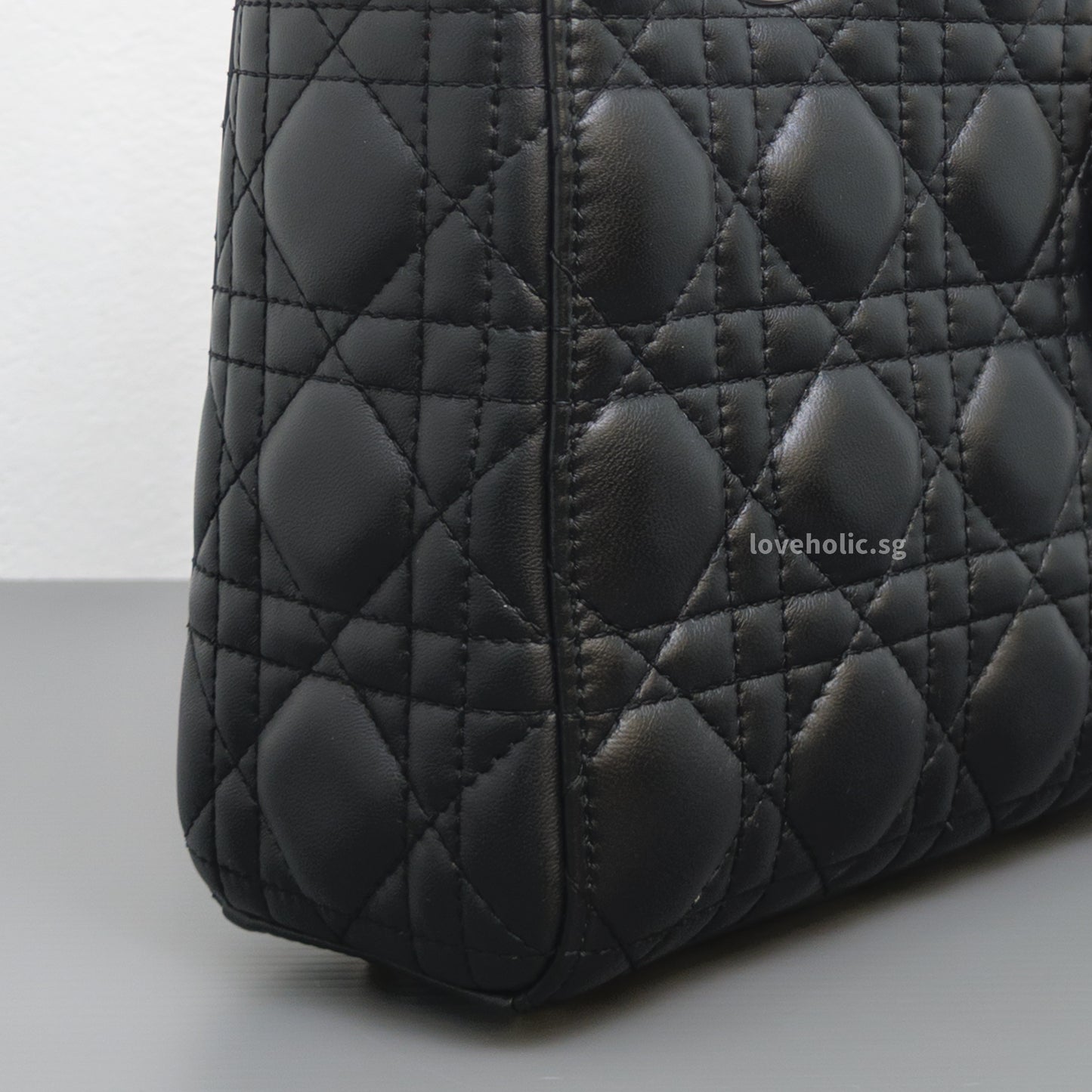 Dior My Lady Dior Small | Black Lambskin Light Gold Hardware-details