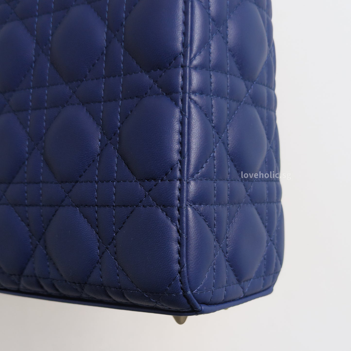 Dior My ABC Lady Dior Small | Navy Blue Lambskin Light Gold Hardware-details