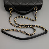 Chanel Business Affinity Flap Bag with Handle Medium | Black Caviar Light Gold Hardware-details