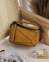 Loewe Puzzle Mini | Sunflower Calfskin Silver Hardware-front